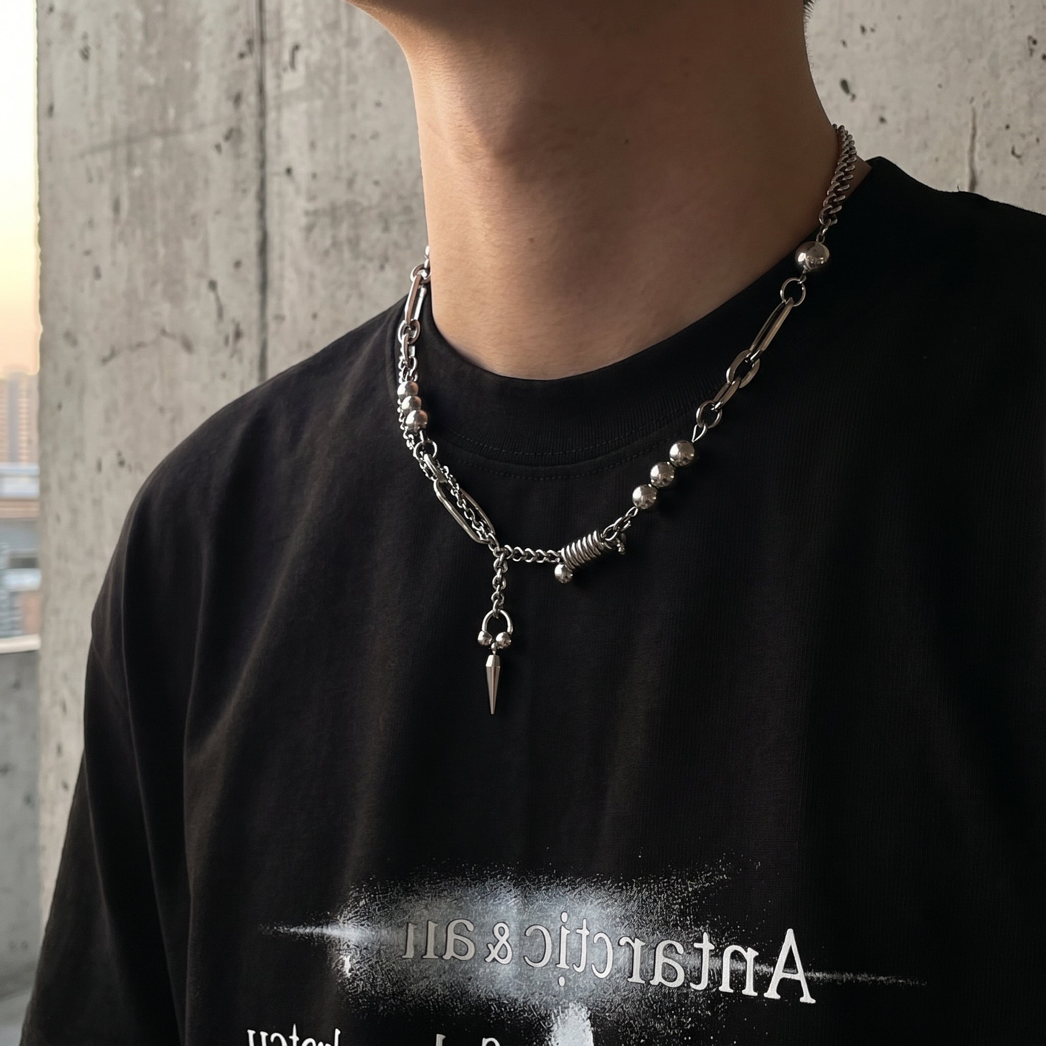Layered Spike Pendant Necklace