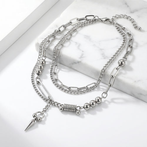 Layered Spike Pendant Necklace